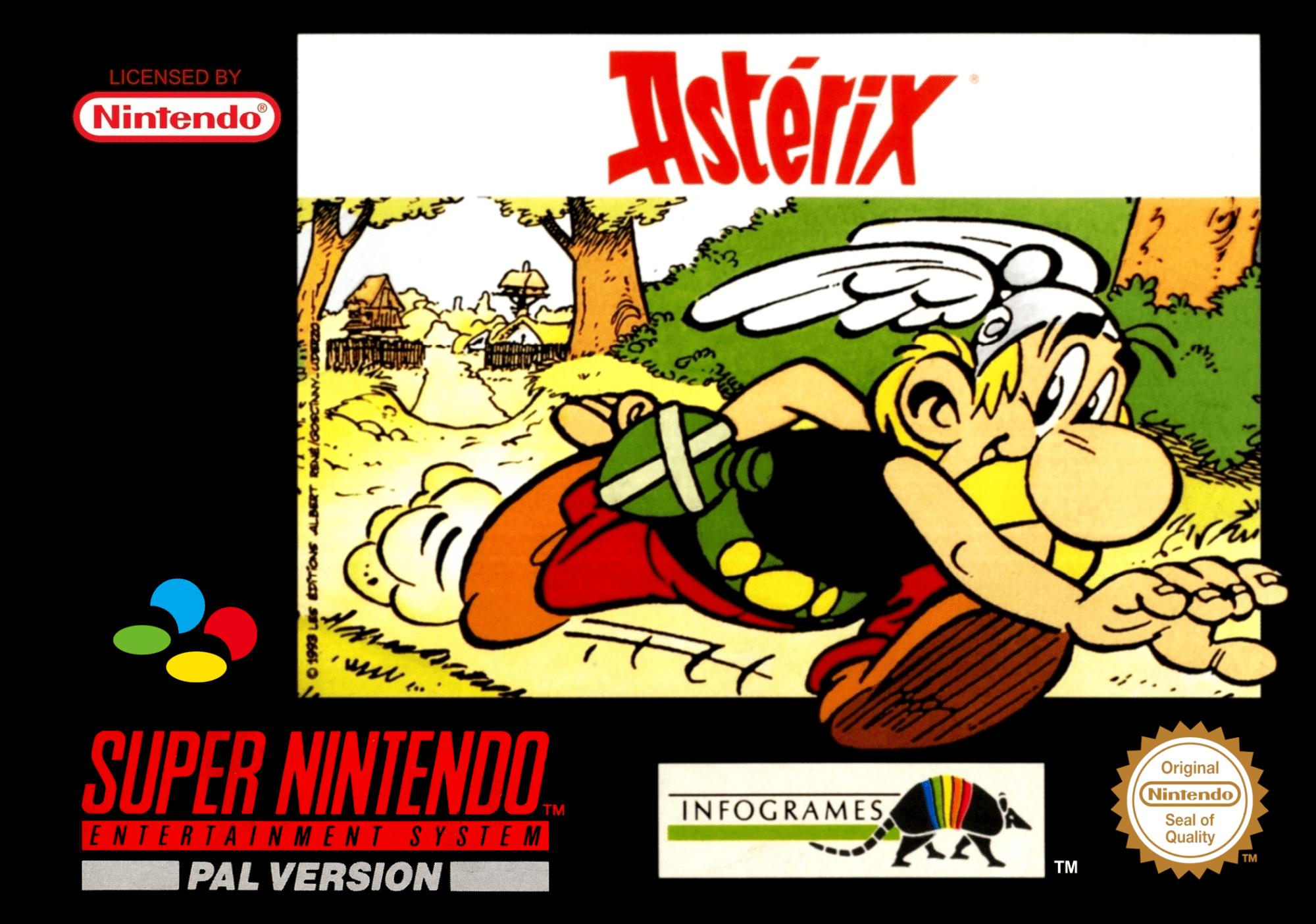 Asterix box art for Super Nintendo